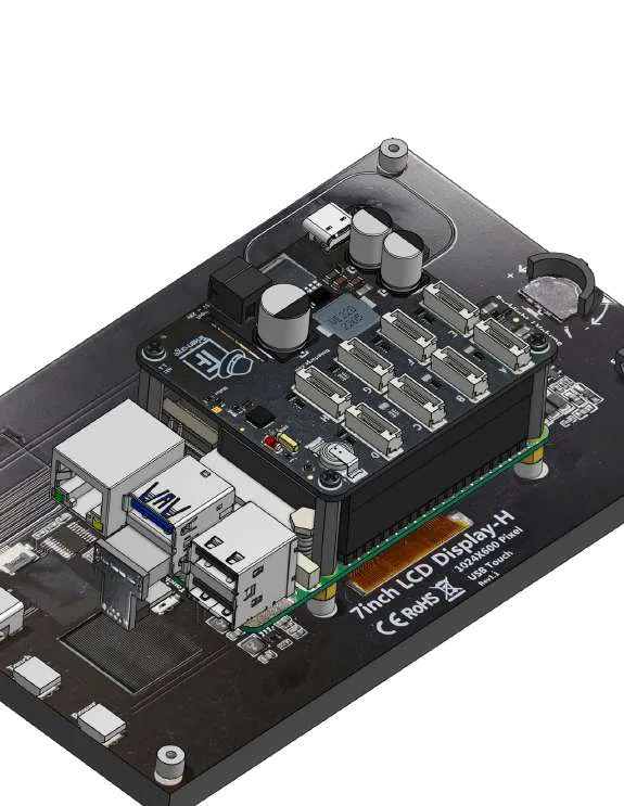 TinkerForge HAT auf dem Raspberry Pi montiert