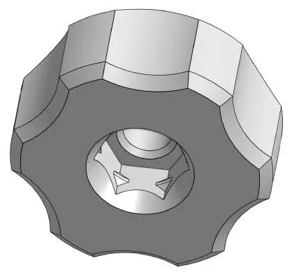 Druckteil A06: Mic-array knob – Rändelknopf der Mikrofonhalterung