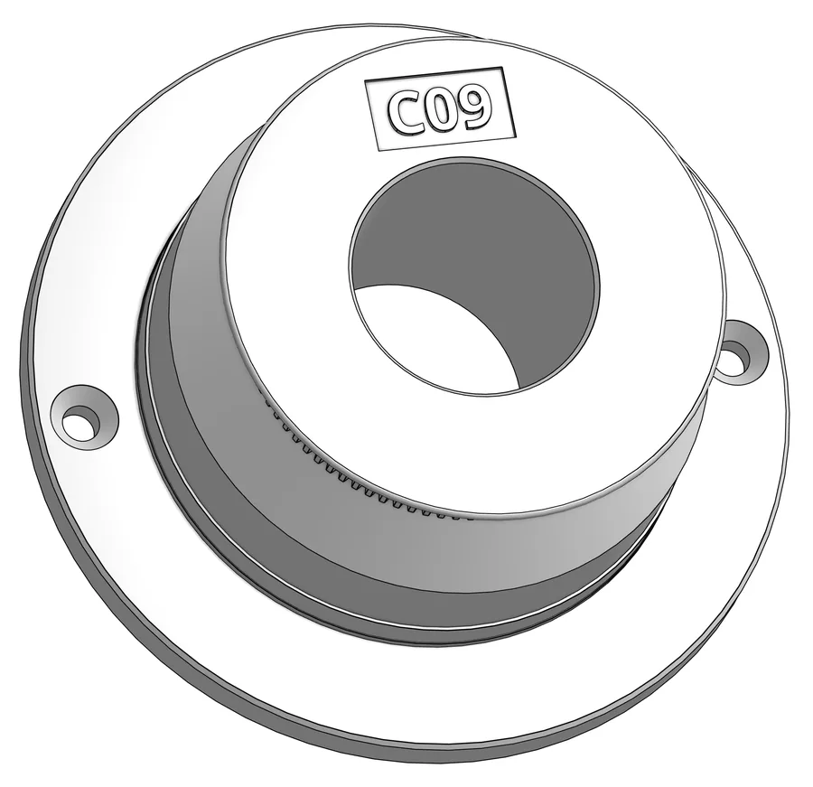 Druckteil C09: Central Rotator Connector, Drehverbinder mit Zahnkranz