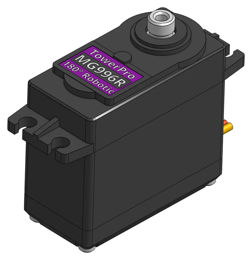 Schwarzer Servo TowerPro MG996R mit violettem Etikett